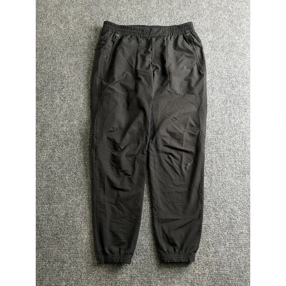 Womens Lululemon Black Stretch Jogger Pants Zip Pockets, Size L